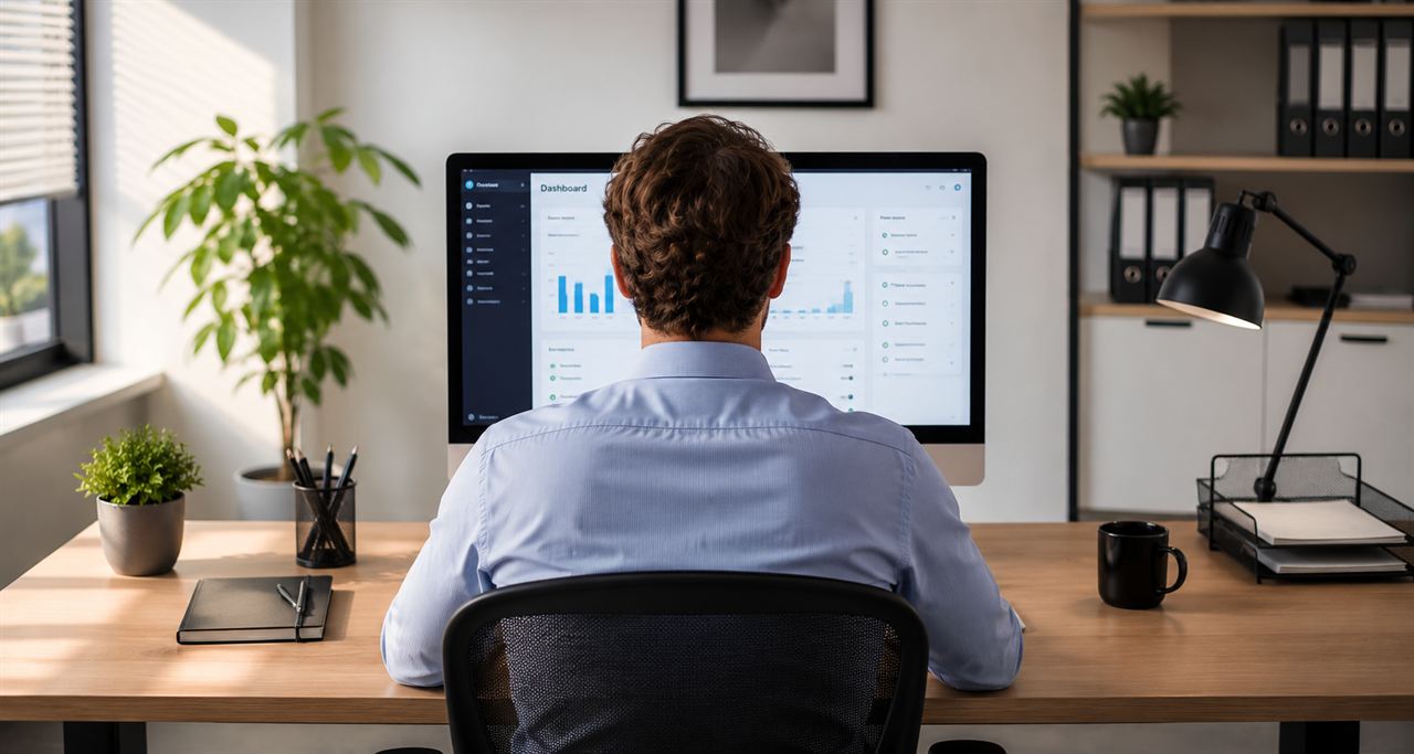 Aufgeraeumter Arbeitsplatz - die Arbeit laeuft automatisiert